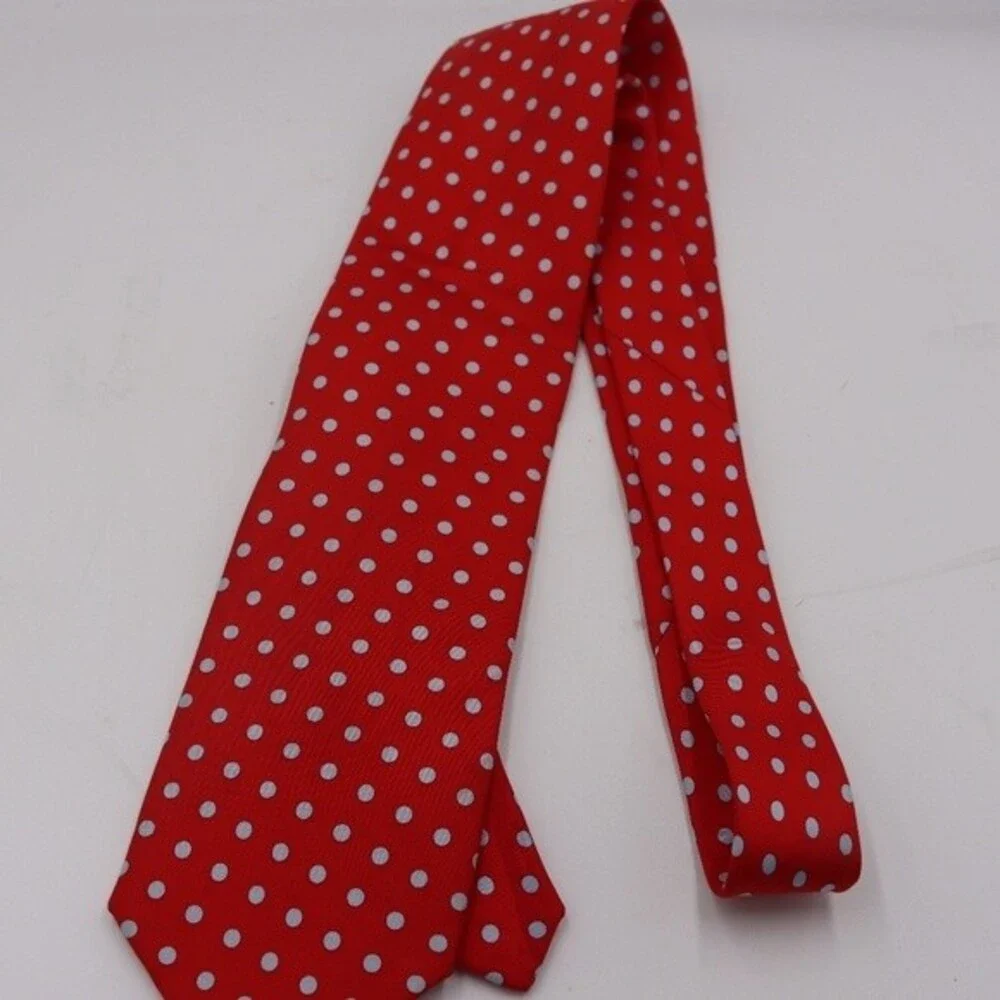Paul Smith Red Silk Polka Dot Necktie Bold Quirky Career Menswear Vintage